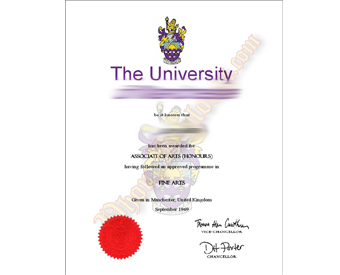 International United Kingdom Fake Diploma With Embossed Red Seal